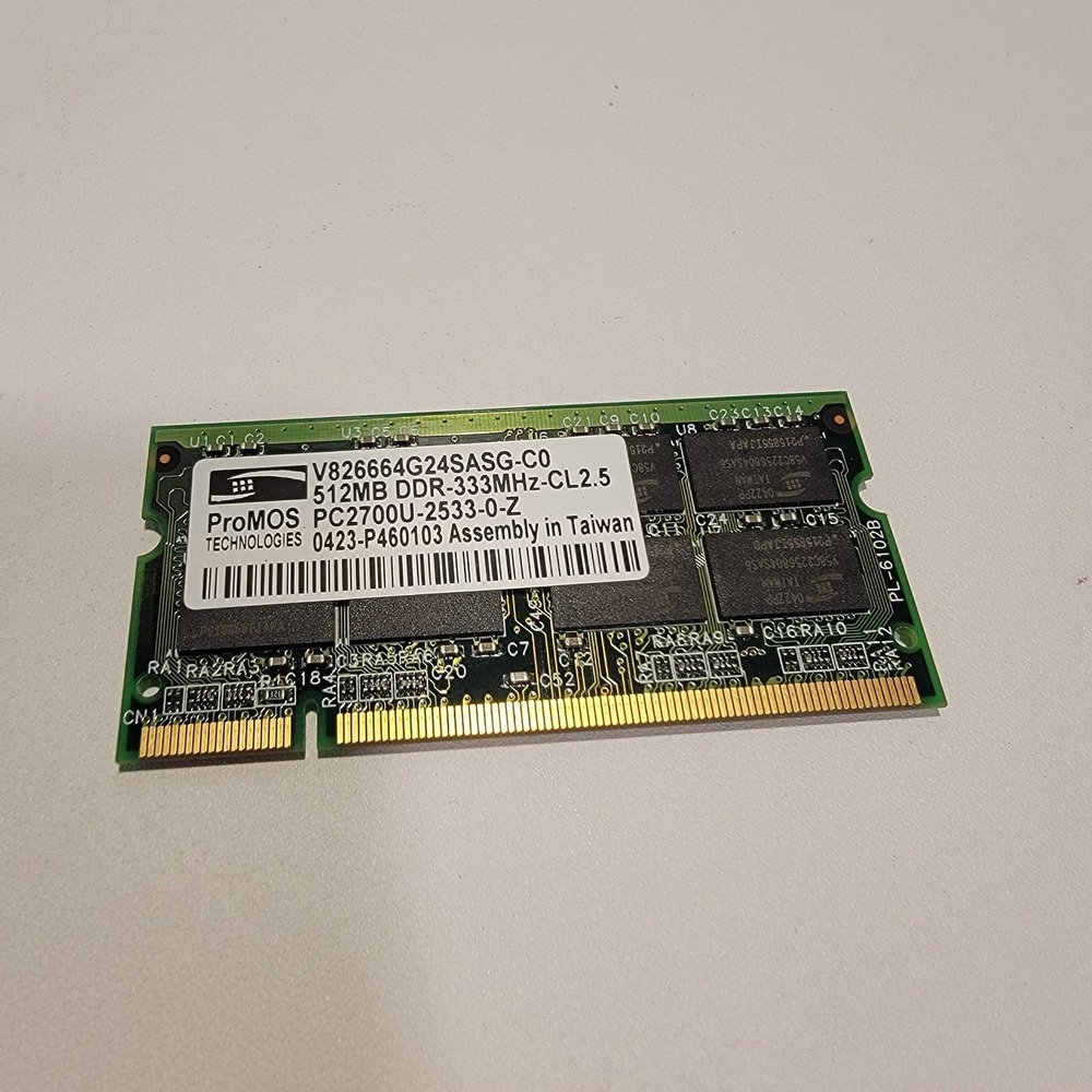 ProMos RAM Memory Module 512MB PC2700U CL2.5 DDR3-333MHz V826664G24SASG-C0